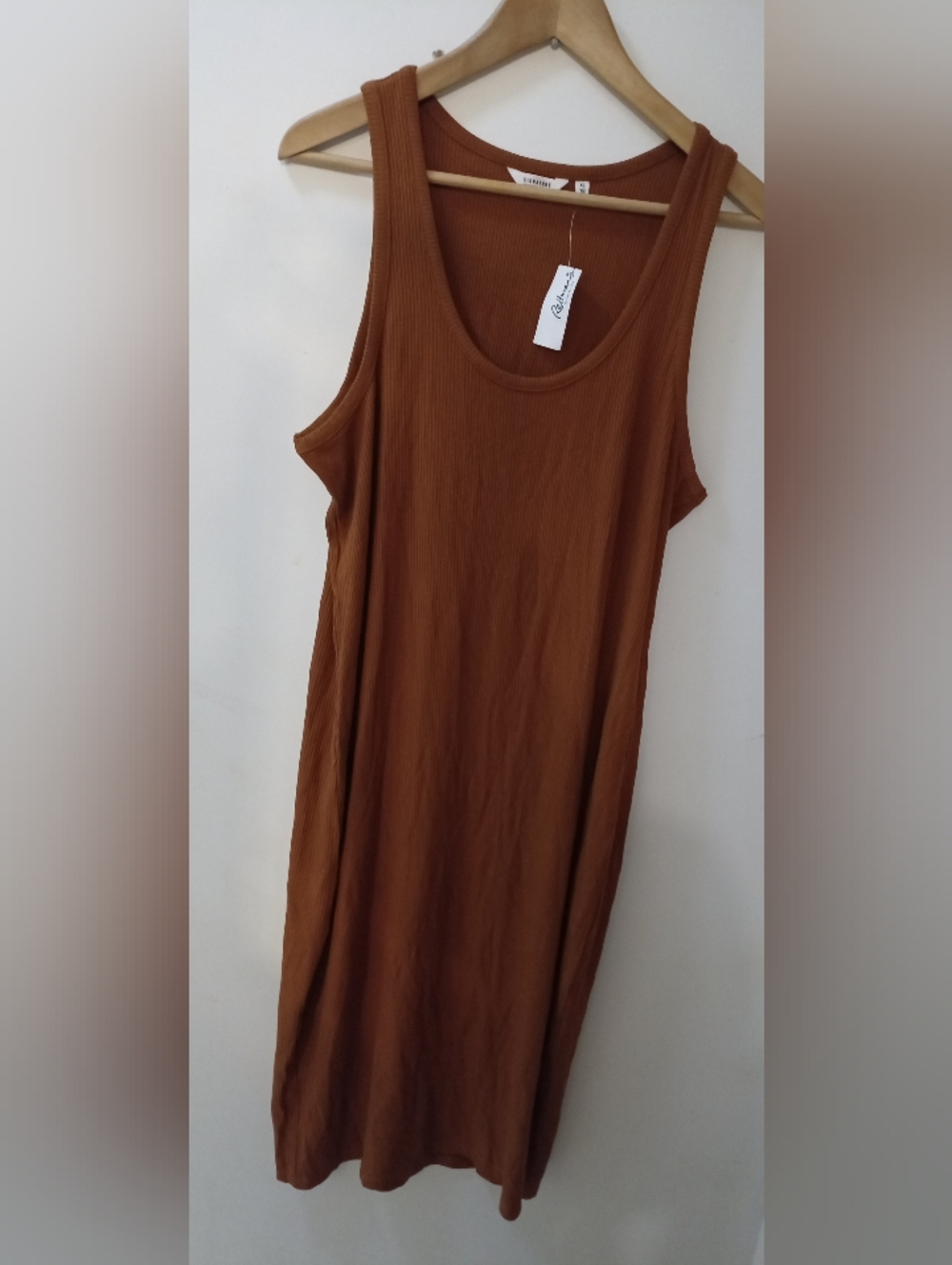 New Reitmans Fitted Sleeveless Ribbed Bodycon Midi Almond Dress Size XL - Picture 10 of 14